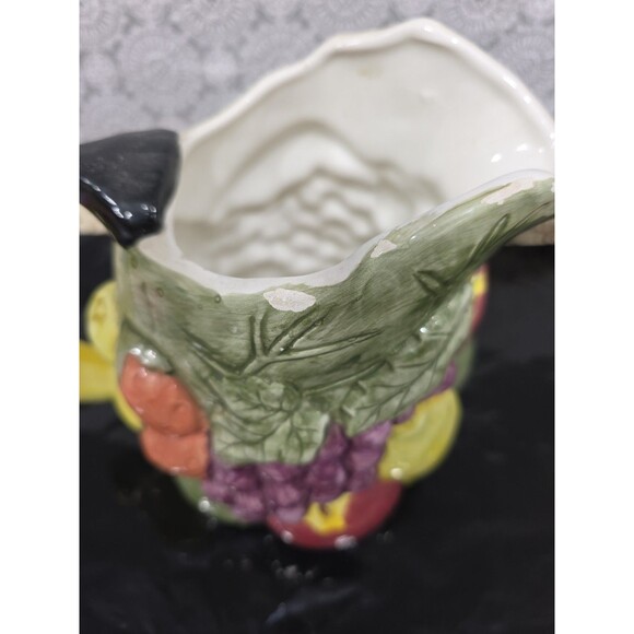 Vintage Fruit Pitcher With Banana Handle 80s Kitchen Decor Ceramic‎ Flower Vase - Picture 2 of 8